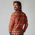 Papua Batik Motif Long Sleeve Polo Shirt Papua Spirit Red Version - Polynesian Pride