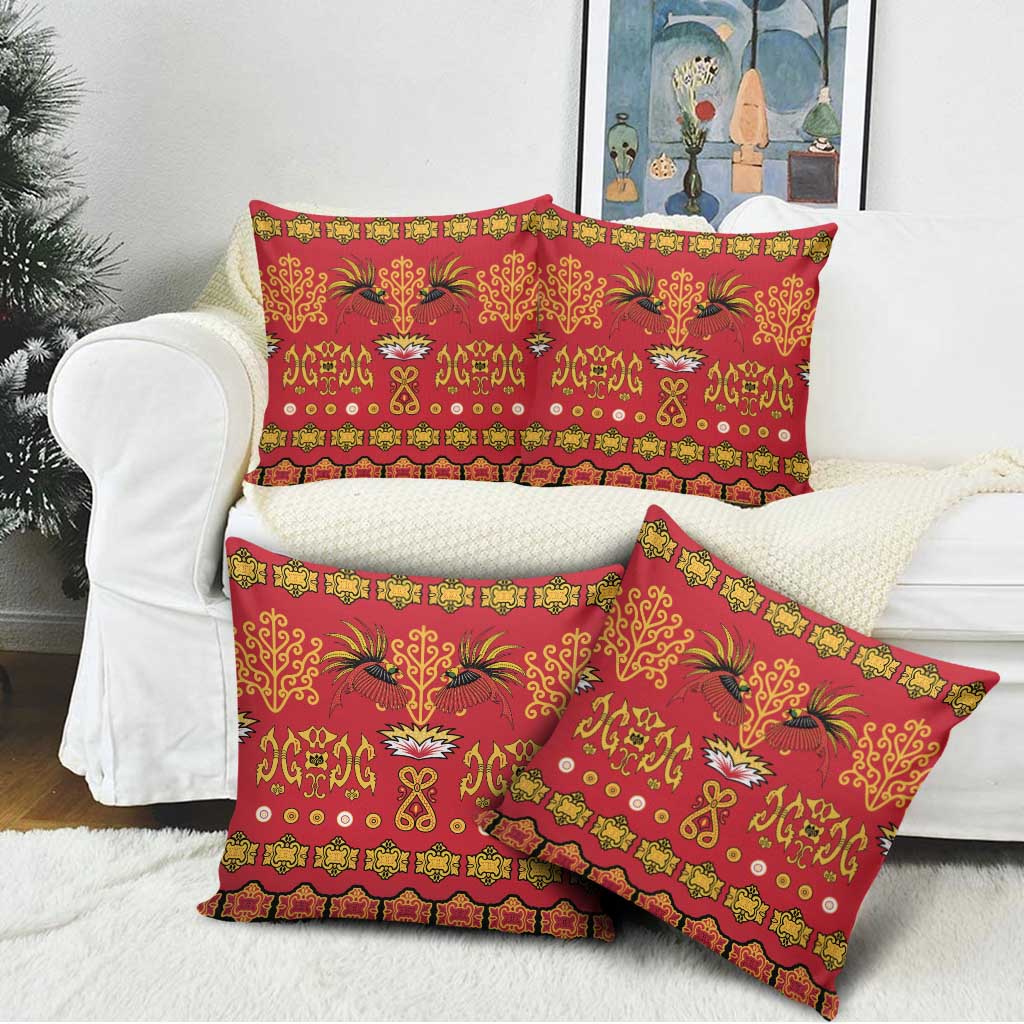 Papua Batik Motif Pillow Cover Papua Spirit Red Version - Polynesian Pride
