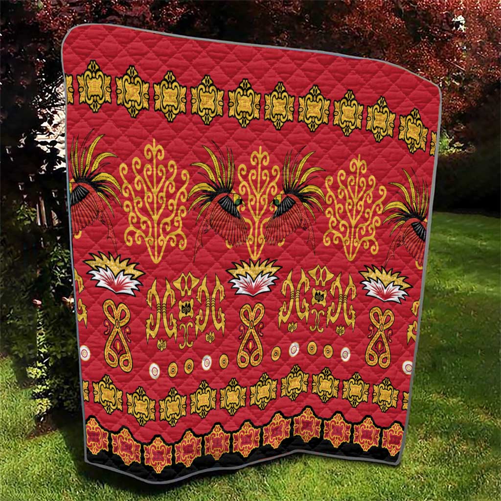 Papua Batik Motif Quilt Papua Spirit Red Version - Polynesian Pride