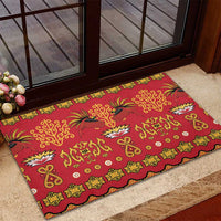 Papua Batik Motif Rubber Doormat Papua Spirit Red Version - Polynesian Pride