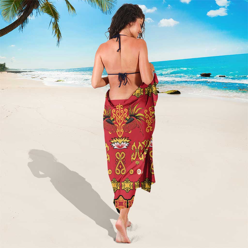 Papua Batik Motif Sarong Papua Spirit Red Version - Polynesian Pride