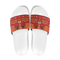 Papua Batik Motif Slide Sandals Papua Spirit Red Version - Polynesian Pride