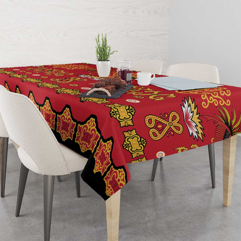 Papua Batik Motif Tablecloth Papua Spirit Red Version - Polynesian Pride