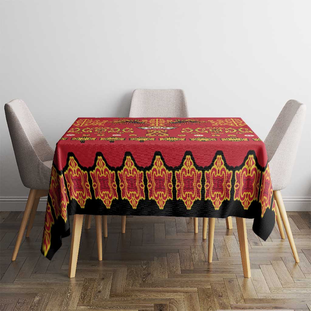 Papua Batik Motif Tablecloth Papua Spirit Red Version - Polynesian Pride