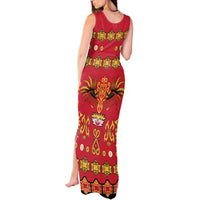 Papua Batik Motif Tank Maxi Dress Papua Spirit Red Version - Polynesian Pride
