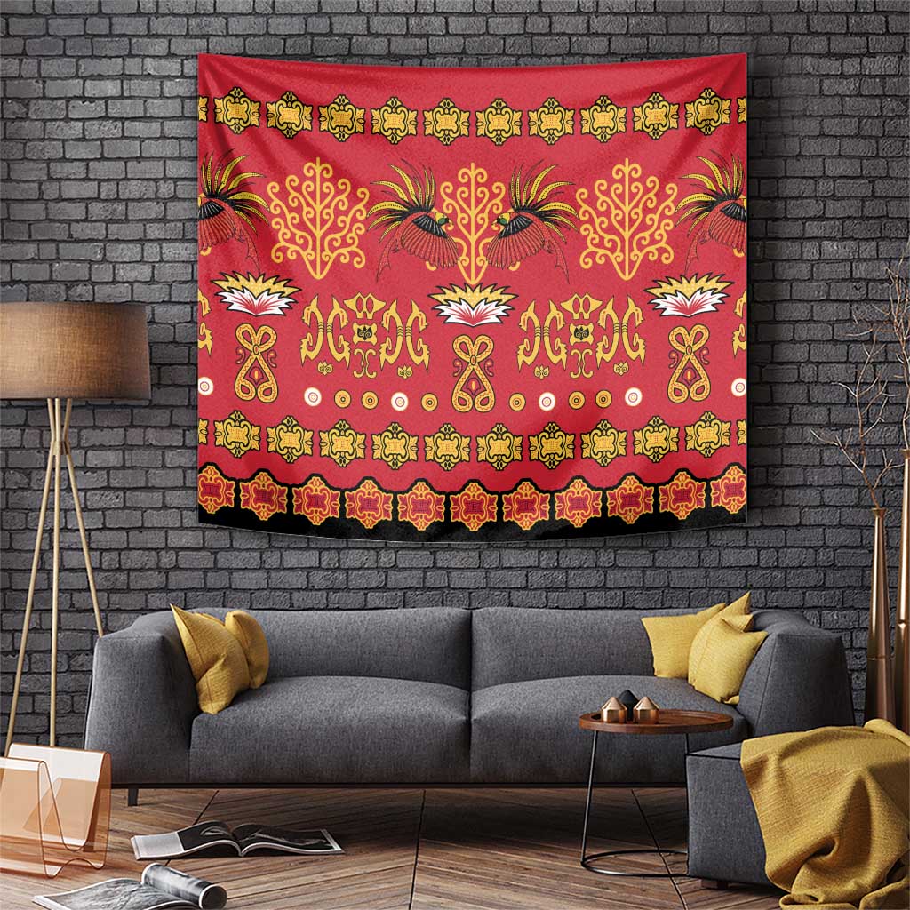 Papua Batik Motif Tapestry Papua Spirit Red Version LT05 Red - Polynesian Pride