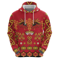 Papua Batik Motif Zip Hoodie Papua Spirit Red Version - Polynesian Pride