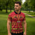 Papua Batik Motif Zipper Polo Shirt Papua Spirit Red Version - Polynesian Pride