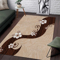 Polynesia Hibiscus Area Rug Cameo Curve Motif - Polynesian Pride