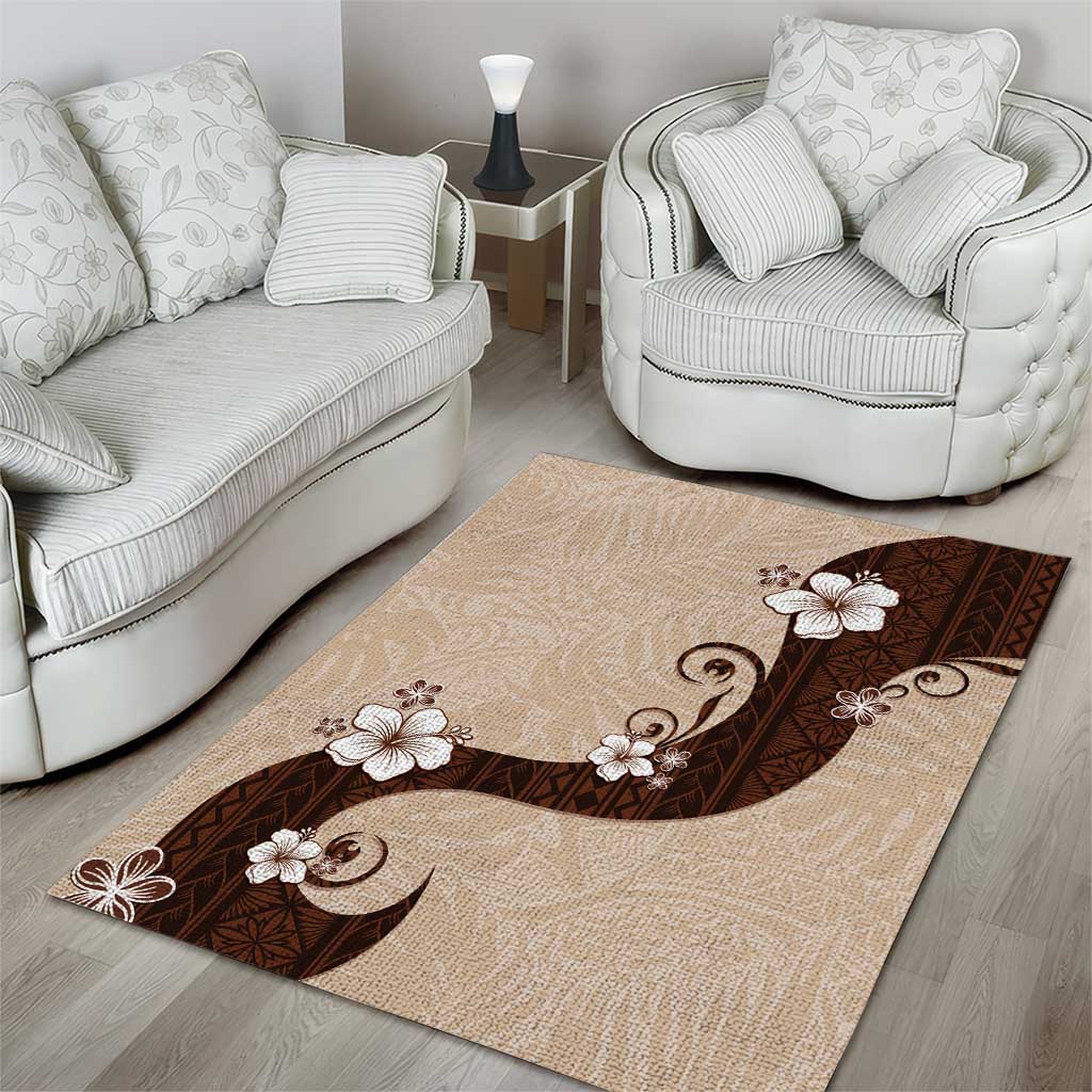 Polynesia Hibiscus Area Rug Cameo Curve Motif - Polynesian Pride
