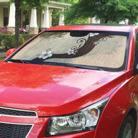 Polynesia Hibiscus Auto Sun Shade Cameo Curve Motif - Polynesian Pride