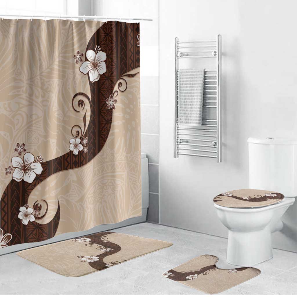 Polynesia Hibiscus Bathroom Set Cameo Curve Motif - Polynesian Pride