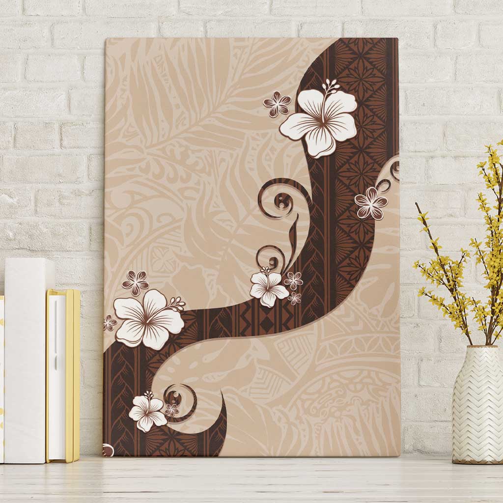 Polynesia Hibiscus Canvas Wall Art Cameo Curve Motif - Polynesian Pride