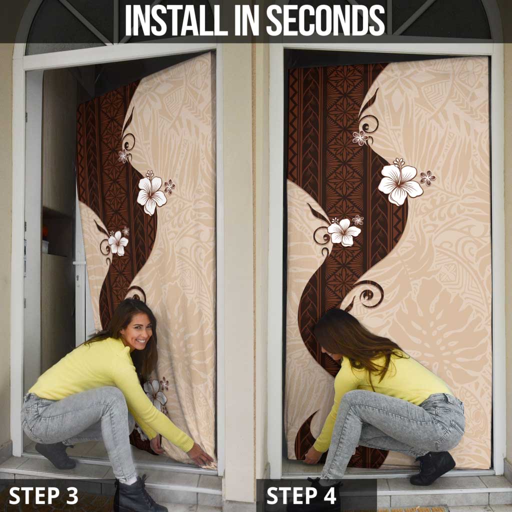Polynesia Hibiscus Door Cover Cameo Curve Motif - Polynesian Pride