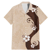 Polynesia Hibiscus Family Matching Mermaid Dress and Hawaiian Shirt Cameo Curve Motif - Polynesian Pride