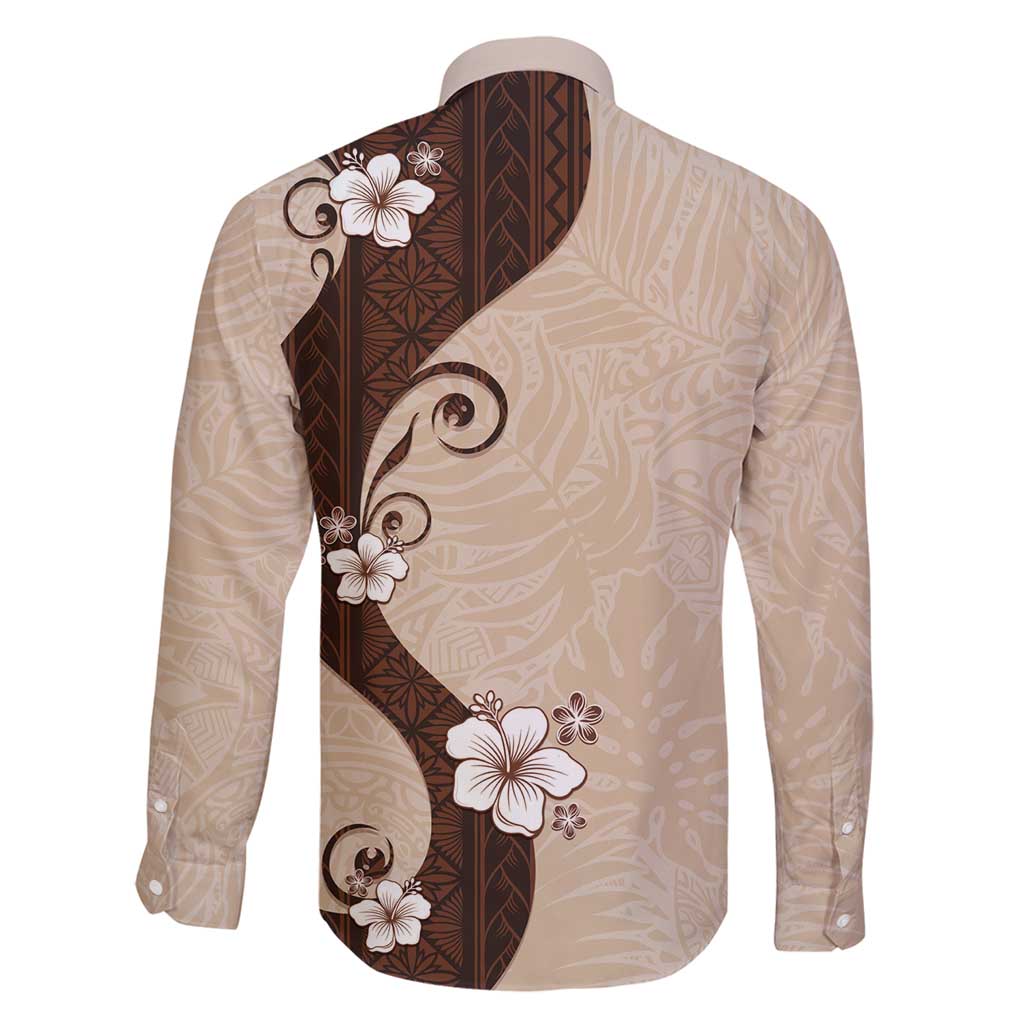 Polynesia Hibiscus Family Matching Puletasi and Hawaiian Shirt Cameo Curve Motif - Polynesian Pride
