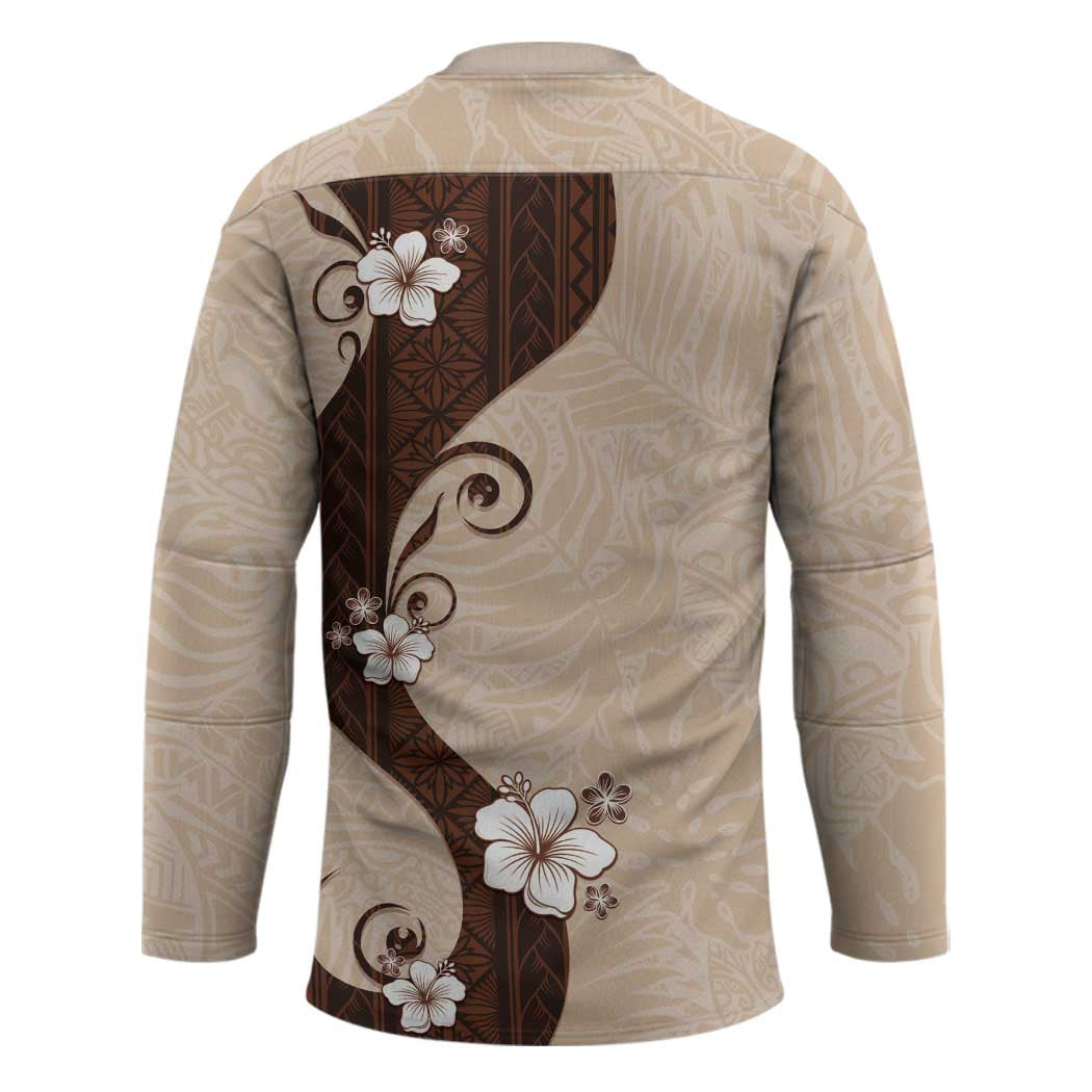Polynesia Hibiscus Hockey Jersey Cameo Curve Motif - Polynesian Pride