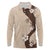 Polynesia Hibiscus Long Sleeve Polo Shirt Cameo Curve Motif - Polynesian Pride