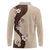 Polynesia Hibiscus Long Sleeve Polo Shirt Cameo Curve Motif - Polynesian Pride
