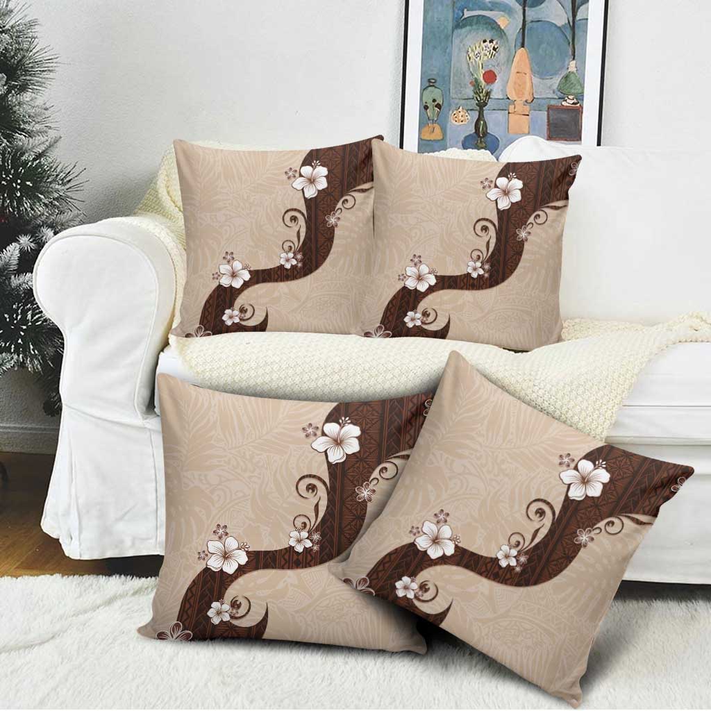 Polynesia Hibiscus Pillow Cover Cameo Curve Motif - Polynesian Pride