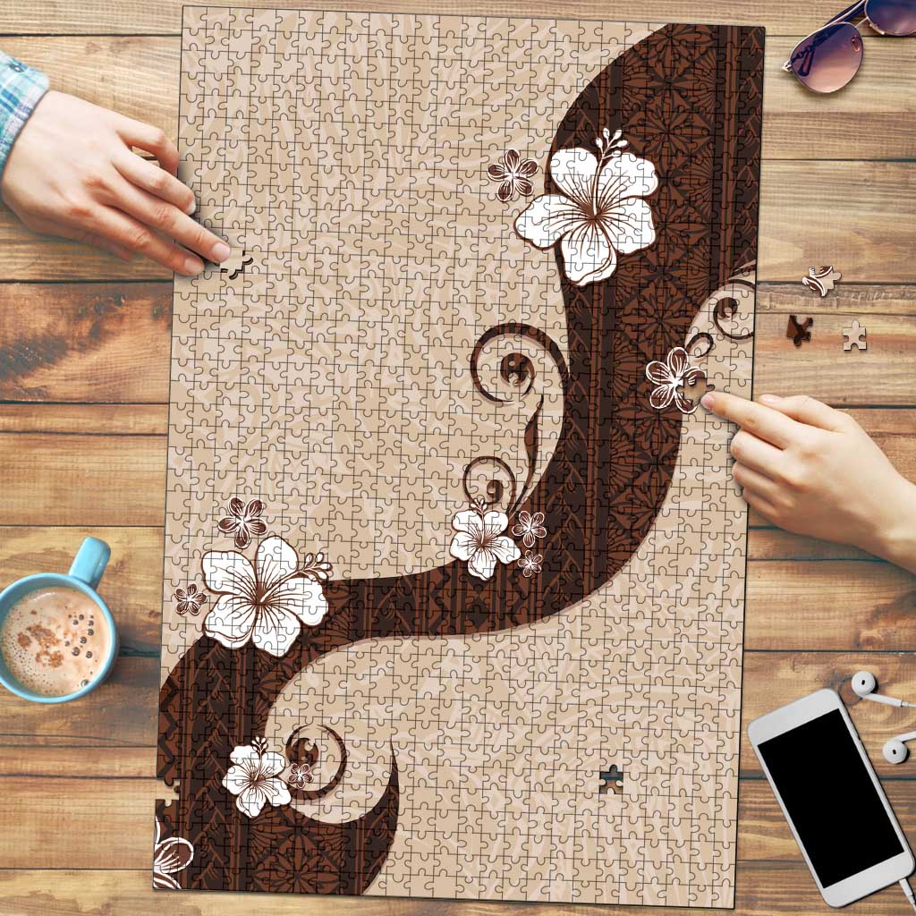 Polynesia Hibiscus Puzzle Cameo Curve Motif - Polynesian Pride