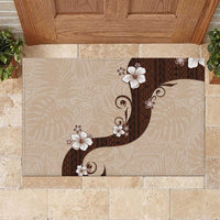 Polynesia Hibiscus Rubber Doormat Cameo Curve Motif - Polynesian Pride