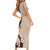 Polynesia Hibiscus Short Sleeve Bodycon Dress Cameo Curve Motif - Polynesian Pride