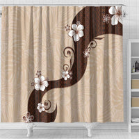Polynesia Hibiscus Shower Curtain Cameo Curve Motif - Polynesian Pride