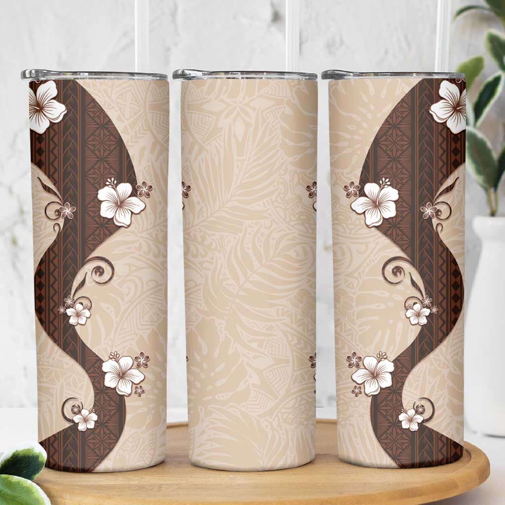 Polynesia Hibiscus Skinny Tumbler Cameo Curve Motif - Polynesian Pride