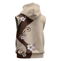 Polynesia Hibiscus Sleeveless Hoodie Cameo Curve Motif - Polynesian Pride