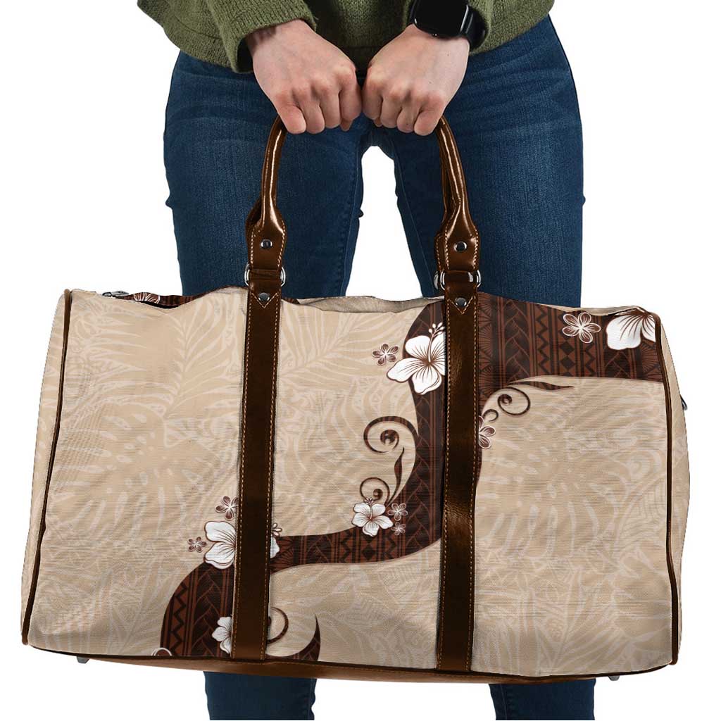 Polynesia Hibiscus Travel Bag Cameo Curve Motif LT05 Beige - Polynesian Pride