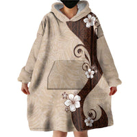 Polynesia Hibiscus Wearable Blanket Hoodie Cameo Curve Motif - Polynesian Pride