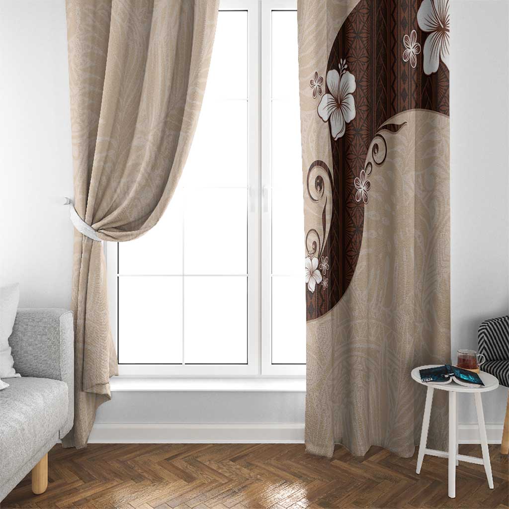 Polynesia Hibiscus Window Curtain Cameo Curve Motif - Polynesian Pride