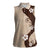Polynesia Hibiscus Women Sleeveless Polo Shirt Cameo Curve Motif - Polynesian Pride