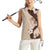 Polynesia Hibiscus Women Sleeveless Polo Shirt Cameo Curve Motif - Polynesian Pride