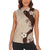 Polynesia Hibiscus Women Sleeveless Polo Shirt Cameo Curve Motif - Polynesian Pride