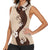 Polynesia Hibiscus Women Sleeveless Polo Shirt Cameo Curve Motif - Polynesian Pride