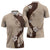 Polynesia Hibiscus Zipper Polo Shirt Cameo Curve Motif - Polynesian Pride