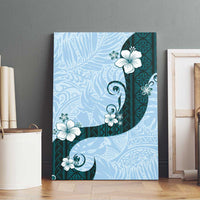 Polynesia Hibiscus Canvas Wall Art Sky Blue Curve Motif - Polynesian Pride