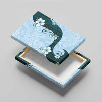 Polynesia Hibiscus Canvas Wall Art Sky Blue Curve Motif - Polynesian Pride