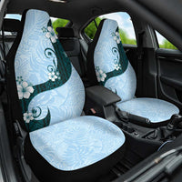 Polynesia Hibiscus Car Seat Cover Sky Blue Curve Motif LT05 One Size Blue - Polynesian Pride