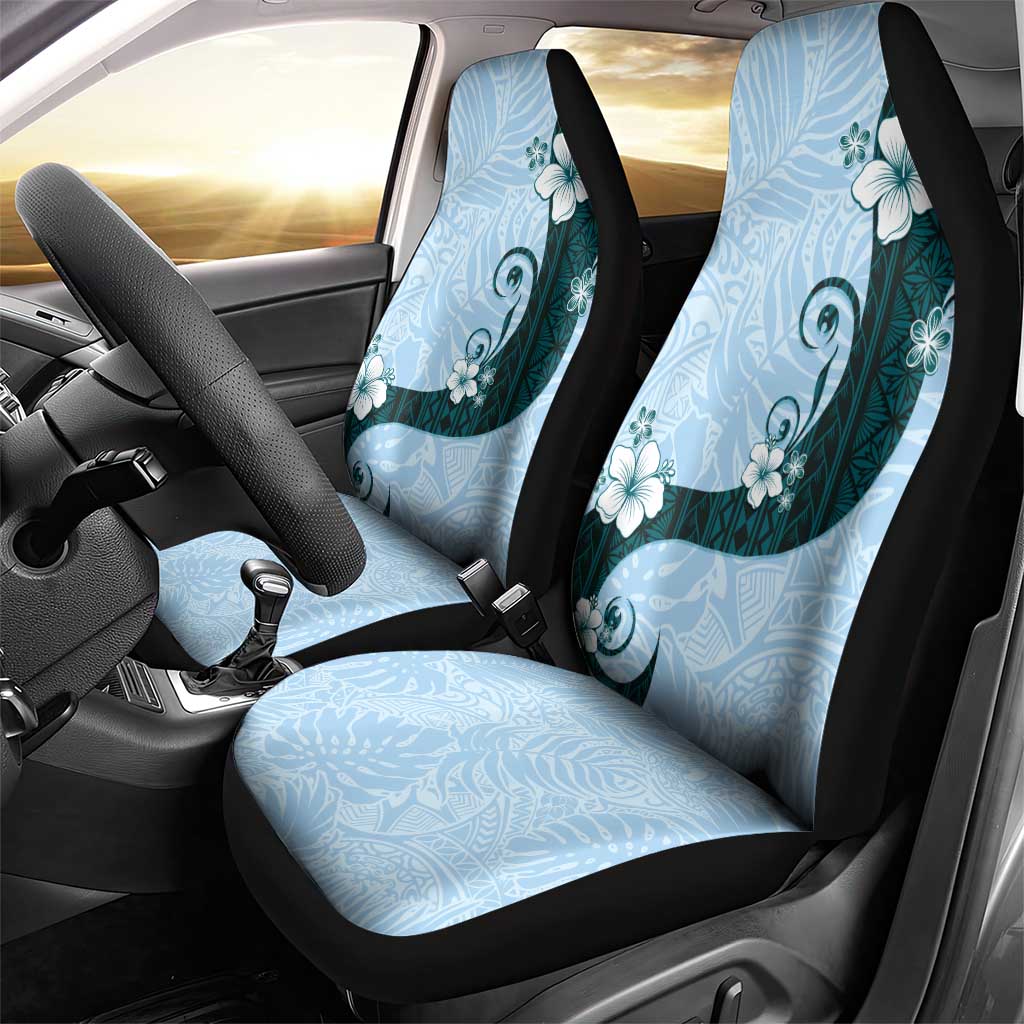 Polynesia Hibiscus Car Seat Cover Sky Blue Curve Motif LT05 - Polynesian Pride