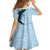 Polynesia Hibiscus Family Matching Long Sleeve Bodycon Dress and Hawaiian Shirt Sky Blue Curve Motif - Polynesian Pride