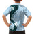 Polynesia Hibiscus Family Matching Off Shoulder Short Dress and Hawaiian Shirt Sky Blue Curve Motif - Polynesian Pride