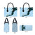Polynesia Hibiscus Leather Bag Sky Blue Curve Motif - Polynesian Pride