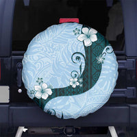 Polynesia Hibiscus Spare Tire Cover Sky Blue Curve Motif - Polynesian Pride
