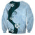 Polynesia Hibiscus Sweatshirt Sky Blue Curve Motif - Polynesian Pride
