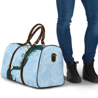 Polynesia Hibiscus Travel Bag Sky Blue Curve Motif - Polynesian Pride