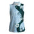 Polynesia Hibiscus Women Sleeveless Polo Shirt Sky Blue Curve Motif - Polynesian Pride