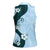 Polynesia Hibiscus Women Sleeveless Polo Shirt Sky Blue Curve Motif - Polynesian Pride